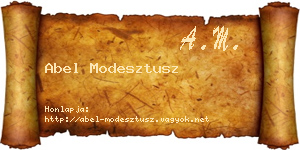 Abel Modesztusz névjegykártya